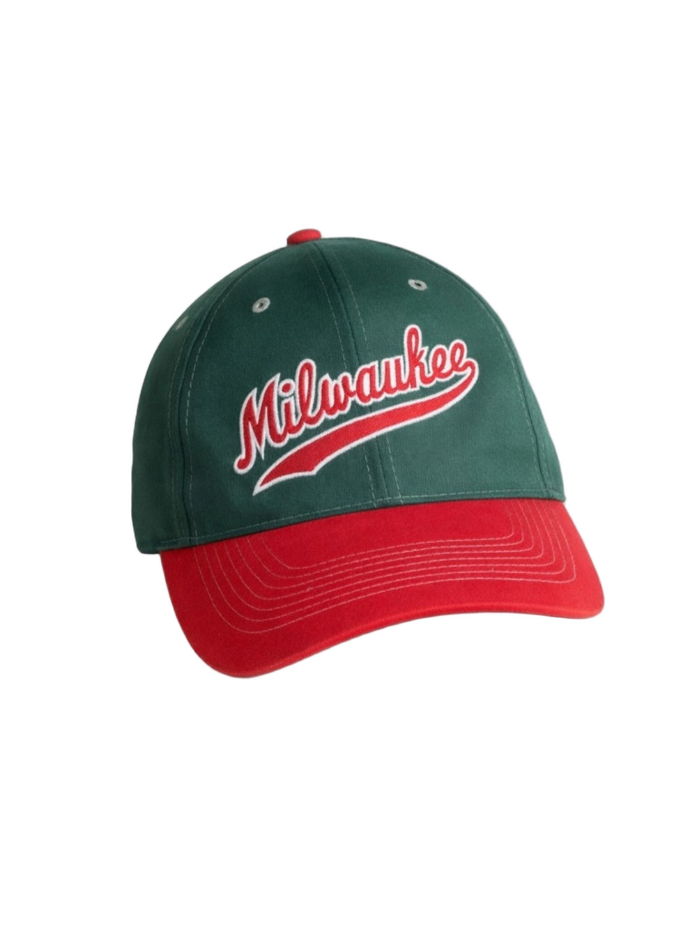 vintage milwaukee bucks green and red baseball cap